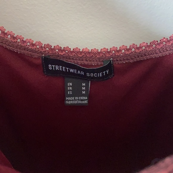 Medium Burgandy Square Neck Mini Dress - Picture 4 of 4